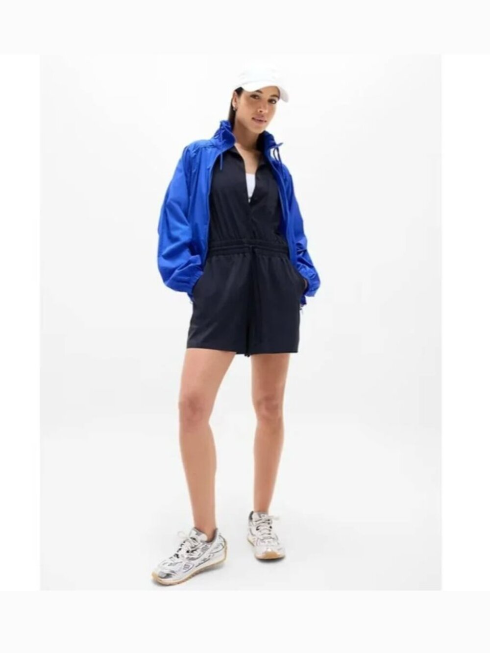 Athleta Navy Blue Romper Medium EUC MP - Picture 2 of 13